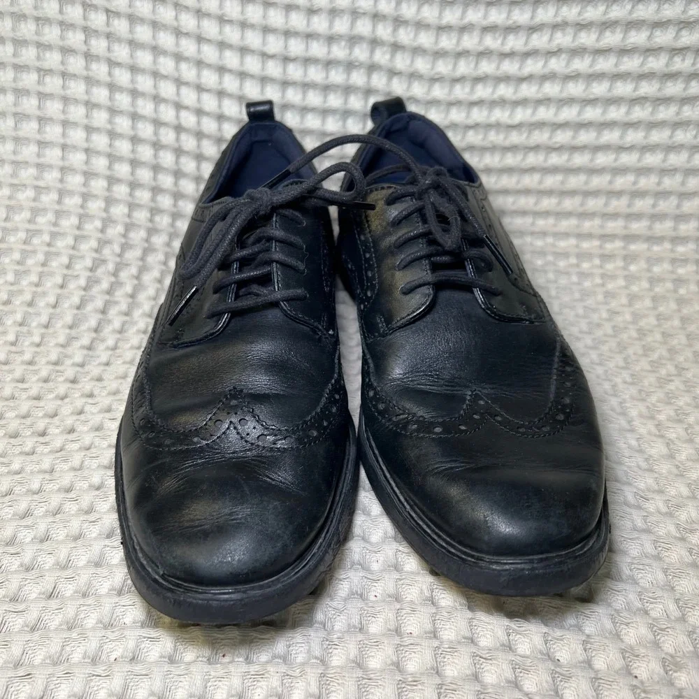 Cole Haan Mens Wingtip Oxford‎ Dress Shoes Black Leather Grand Explore Size 8.5